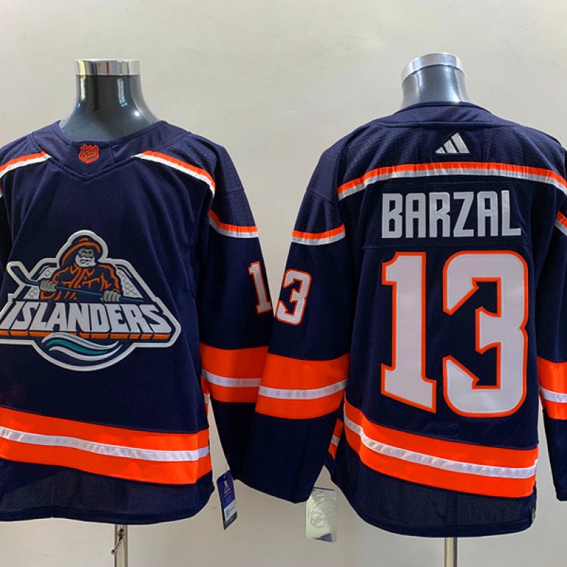 New York Islanders #13 Mathew Barzal Navy Reverse Retro 2.0 Jersey